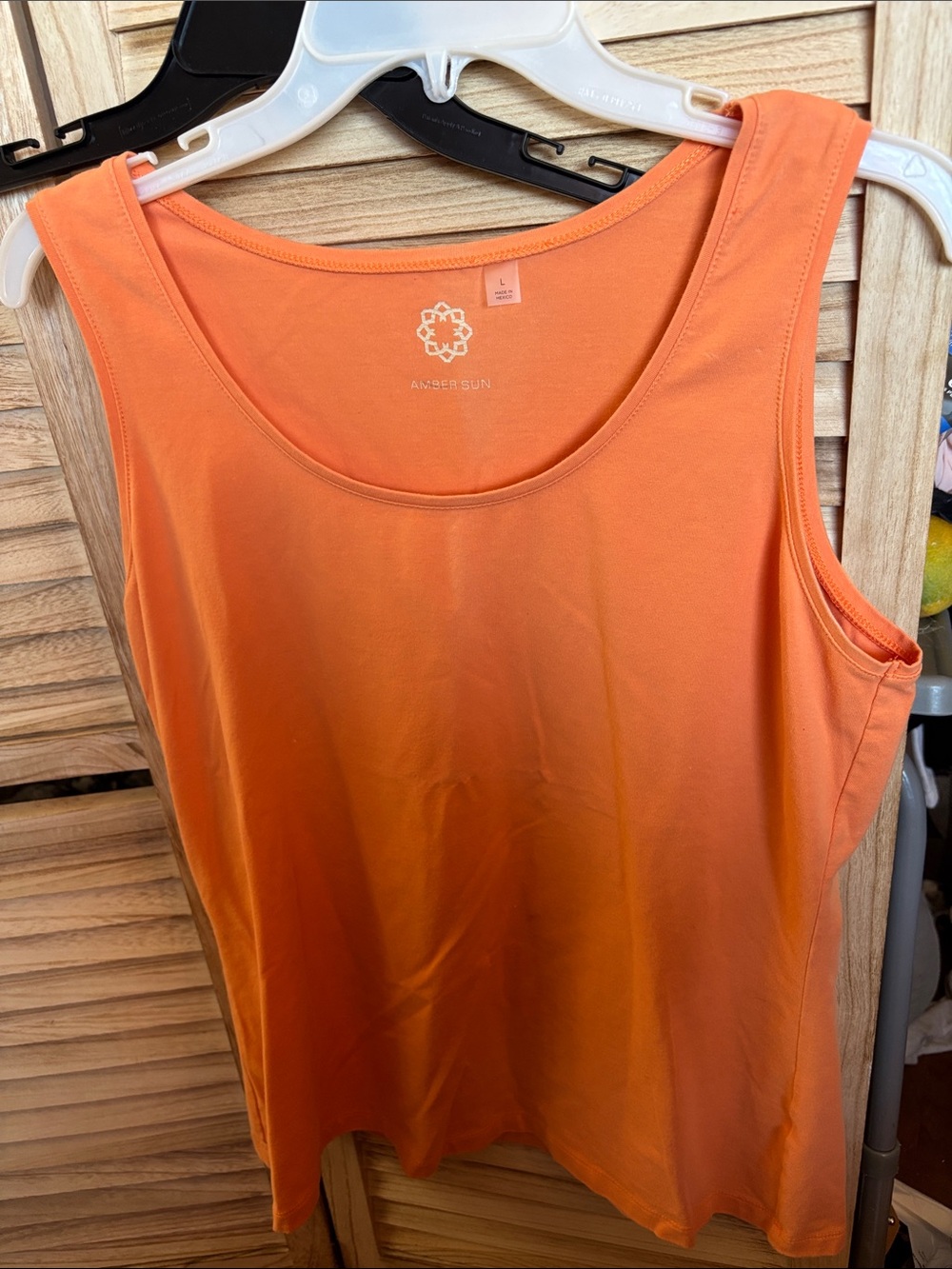 Orange Sleeveless Tank Top Large